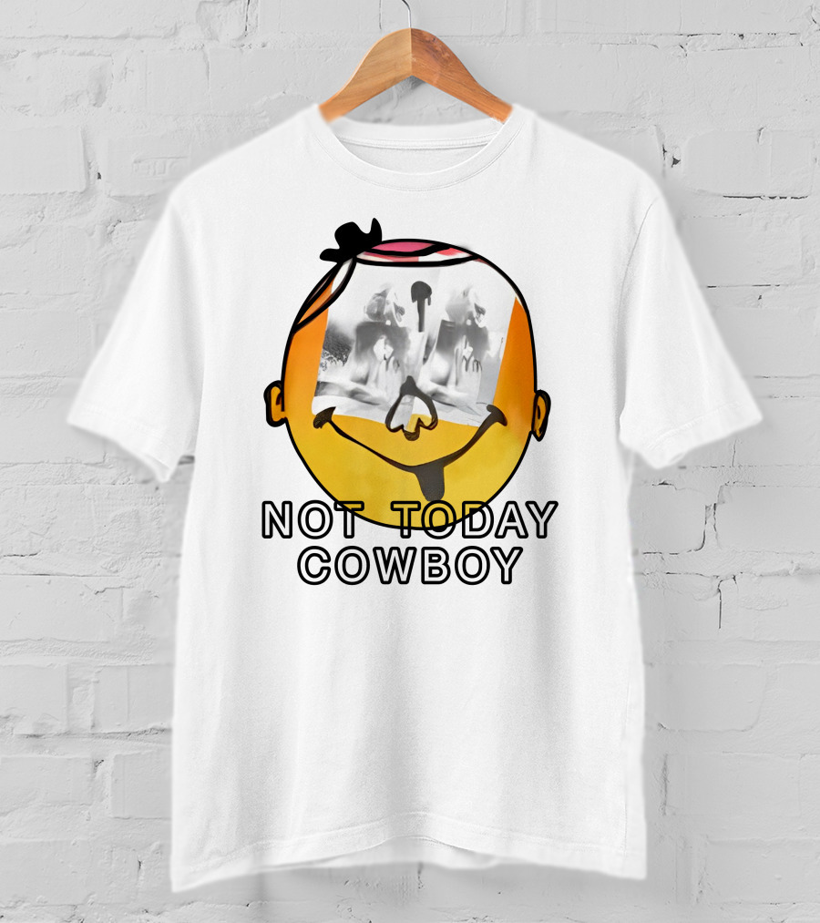 Not Today Cowboy Smiley With Abstract Overlay T-Shirt