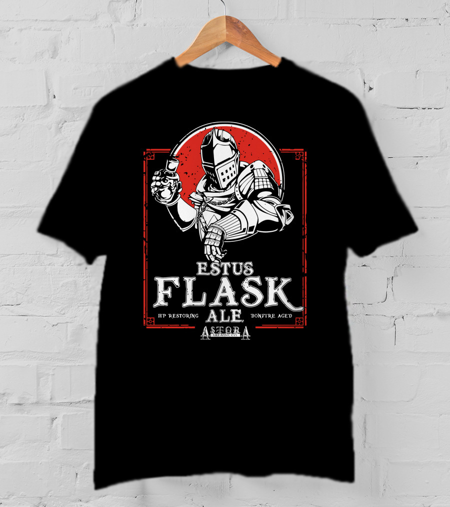 Estus Flask Ale HP Restoring Bonfire Aged Astora Art Wing Co T-Shirt