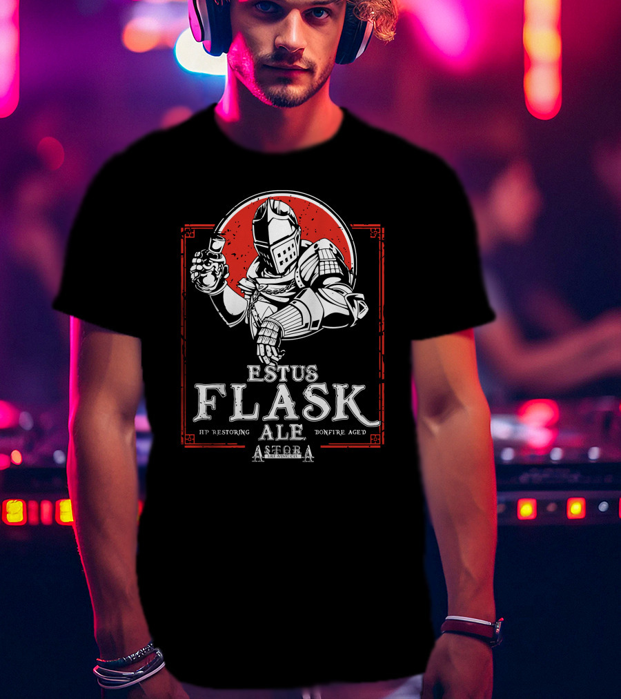 Estus Flask Ale HP Restoring Bonfire Aged Astora Art Wing Co T-Shirt