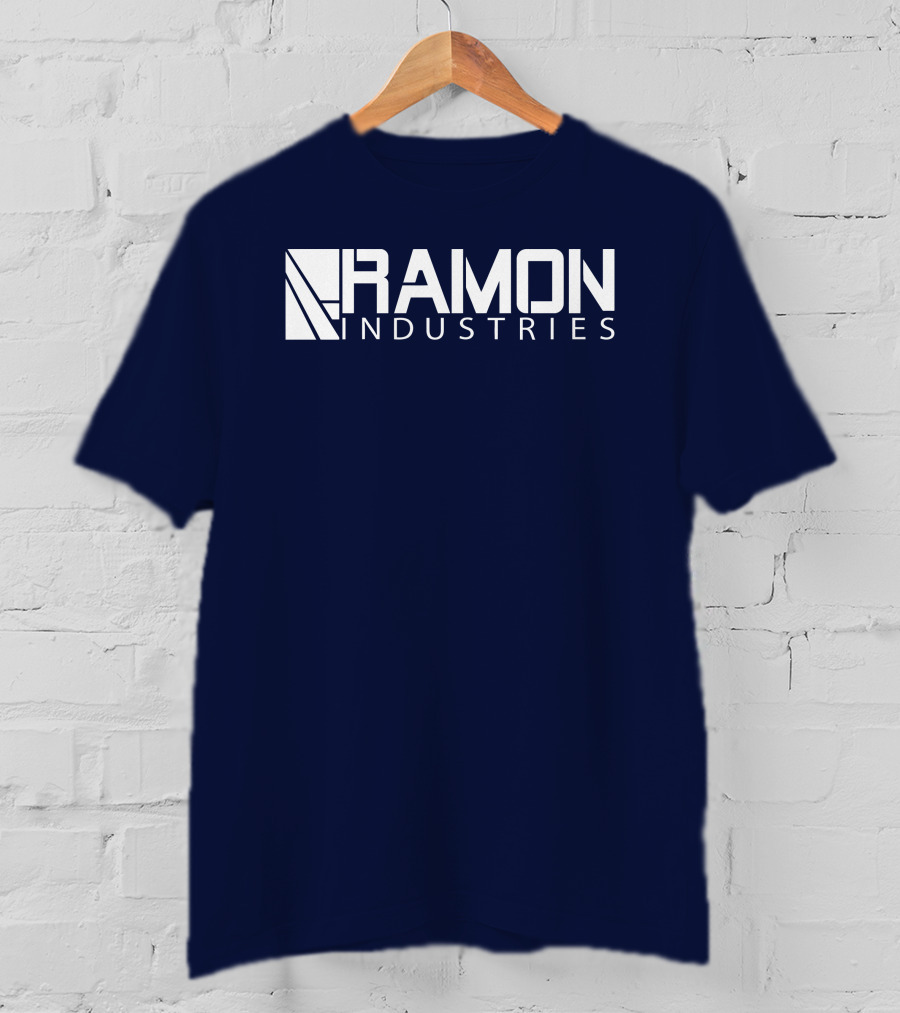 RAMON INDUSTRIES Logo Navy Blue Background T-Shirt
