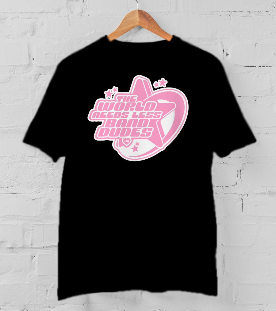 The World Needs Less Band Dudes Star Heart Pink Graphics T-Shirt
