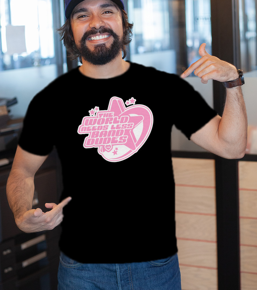 The World Needs Less Band Dudes Star Heart Pink Graphics T-Shirt