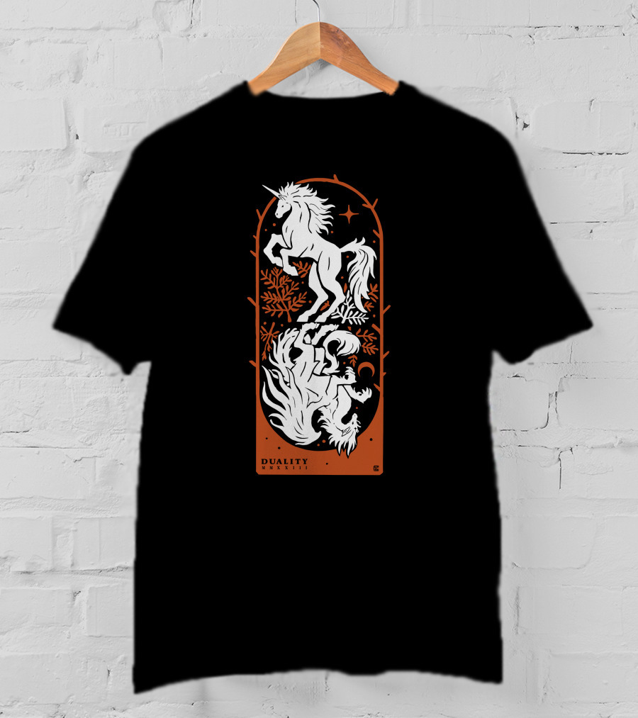 Duality Unicorn And Dragon Mystic T-Shirt