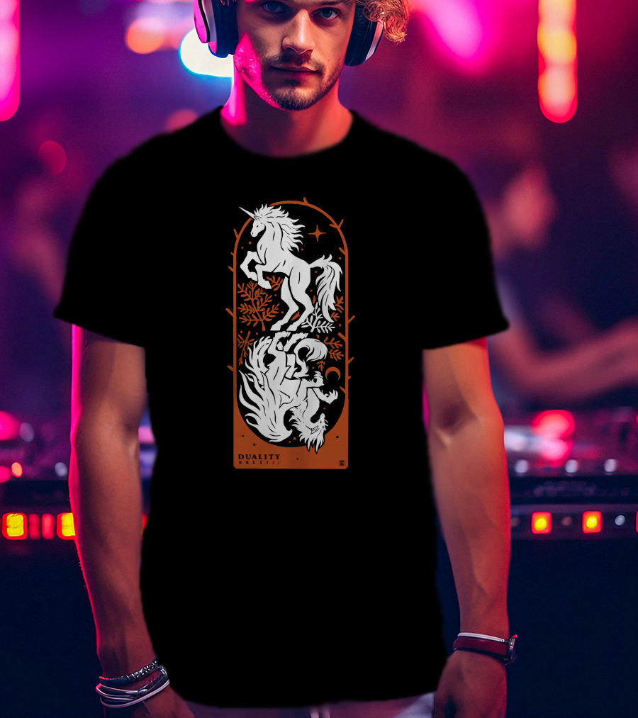 Duality Unicorn And Dragon Mystic T-Shirt