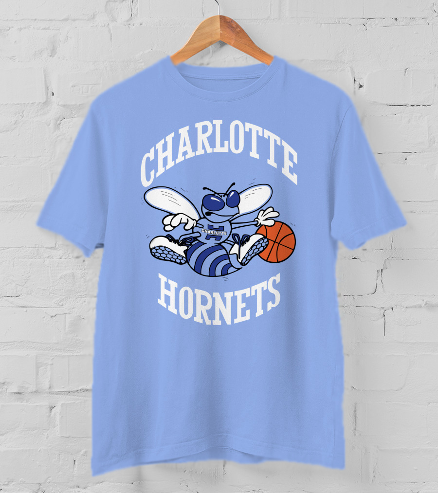 Charlotte Hornets Buzzing Basketball Mascot T-Shirt