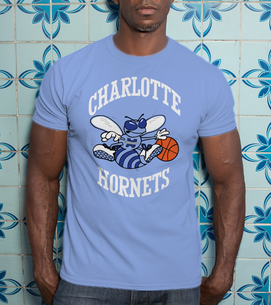 Charlotte Hornets Buzzing Basketball Mascot T-Shirt