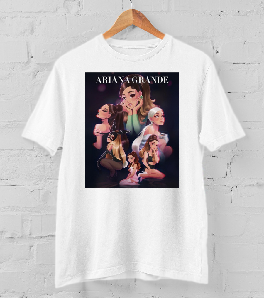 Ariana Grande Cartoon Characters Collage T-Shirt