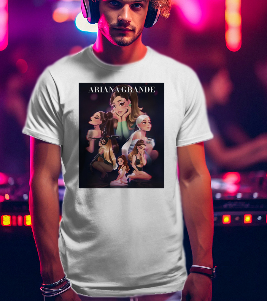 Ariana Grande Cartoon Characters Collage T-Shirt