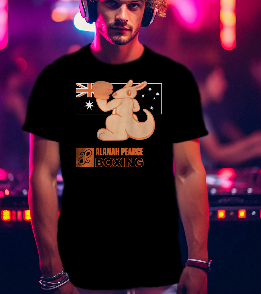 Alanah Pearce Boxing Kangaroo Australia Flag T-Shirt