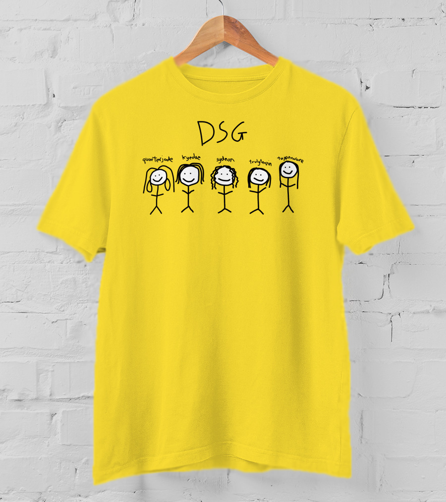 DSG Quarterjade Kyedae Sydeon Trulytenzin Tupperware Stick Figure Characters T-Shirt