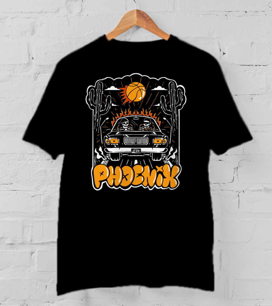 Phoenix Basketball Desert Drive Playoff Skeletons T-Shirt