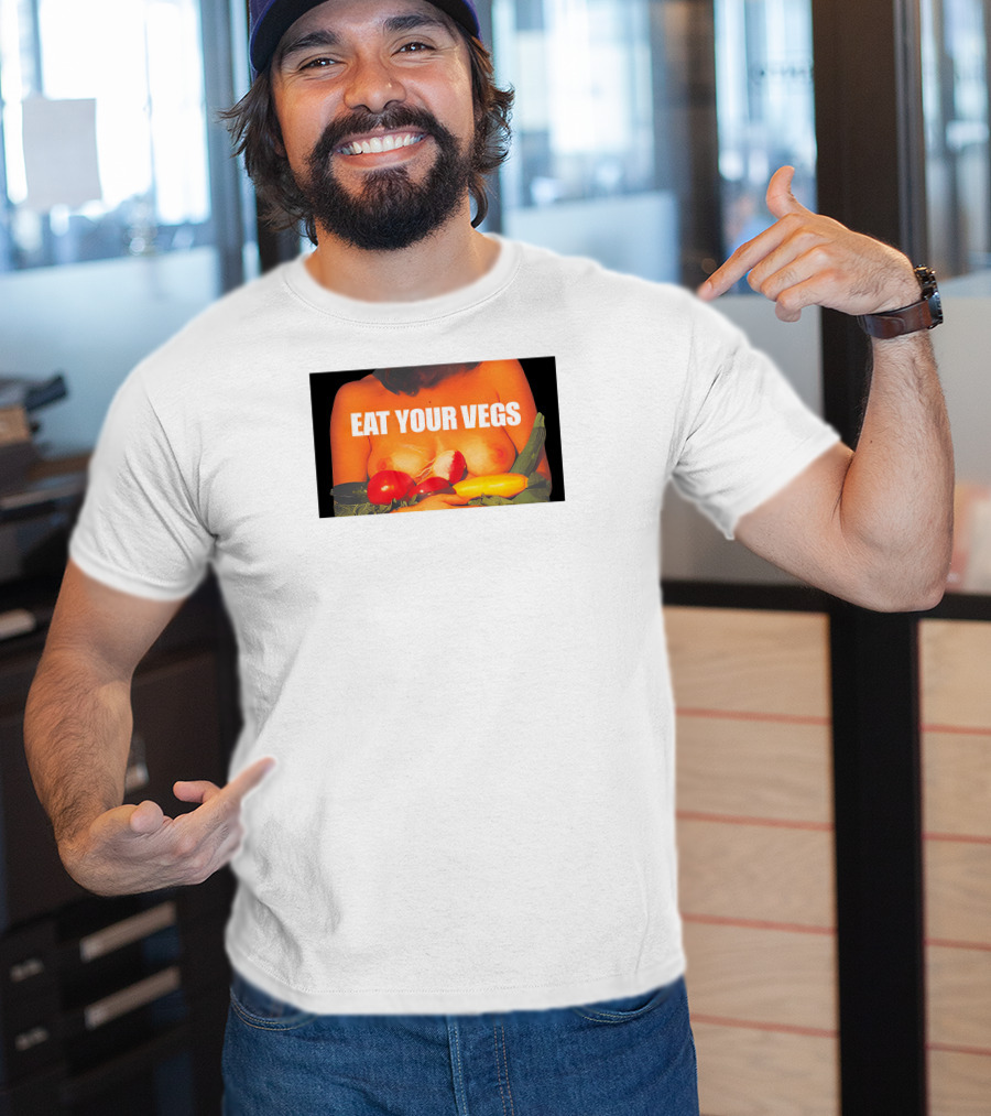 Meowri Eat Your Vegs Tomato Pepper Squash Combo T-Shirt
