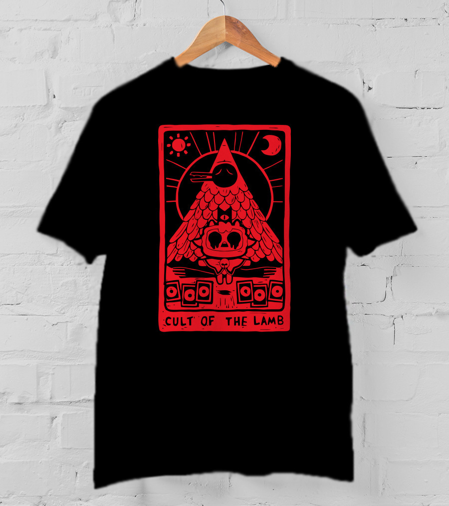 Hottopic Cult Of The Lamb Sun Moon Pyramid Symbolism T-Shirt