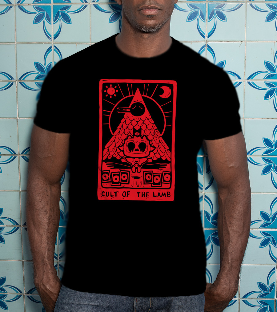 Hottopic Cult Of The Lamb Sun Moon Pyramid Symbolism T-Shirt