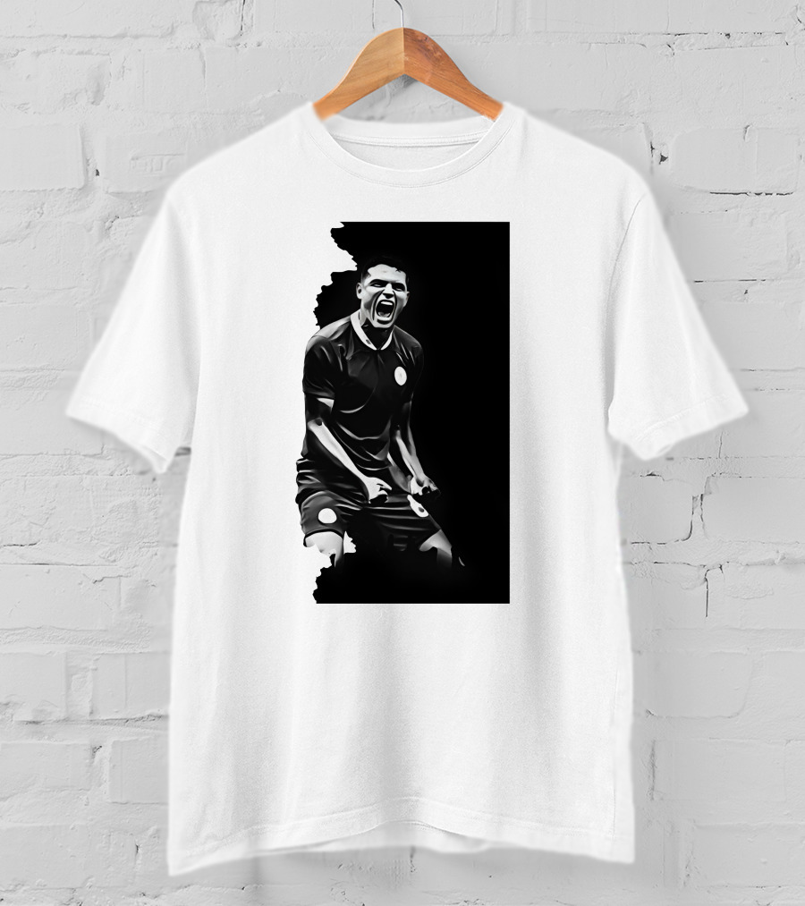 The Byline Show O Monstro Football Player Celebration Monochrome T-Shirt