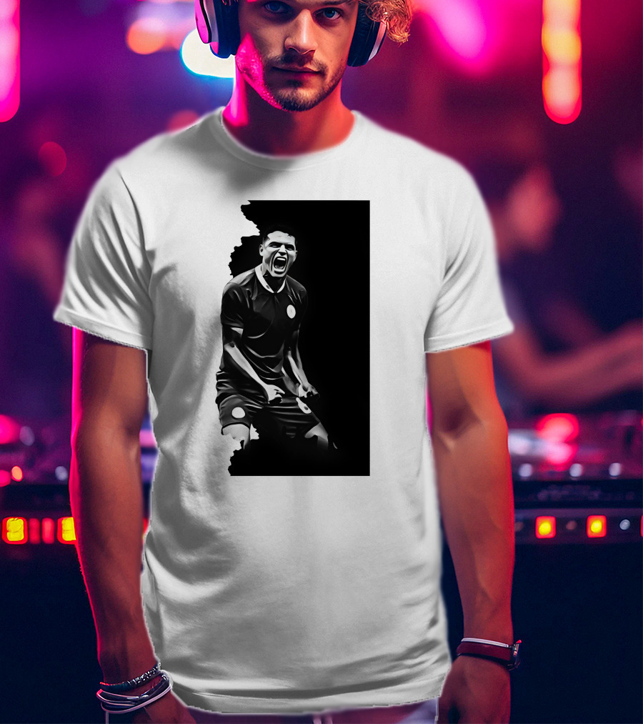 The Byline Show O Monstro Football Player Celebration Monochrome T-Shirt