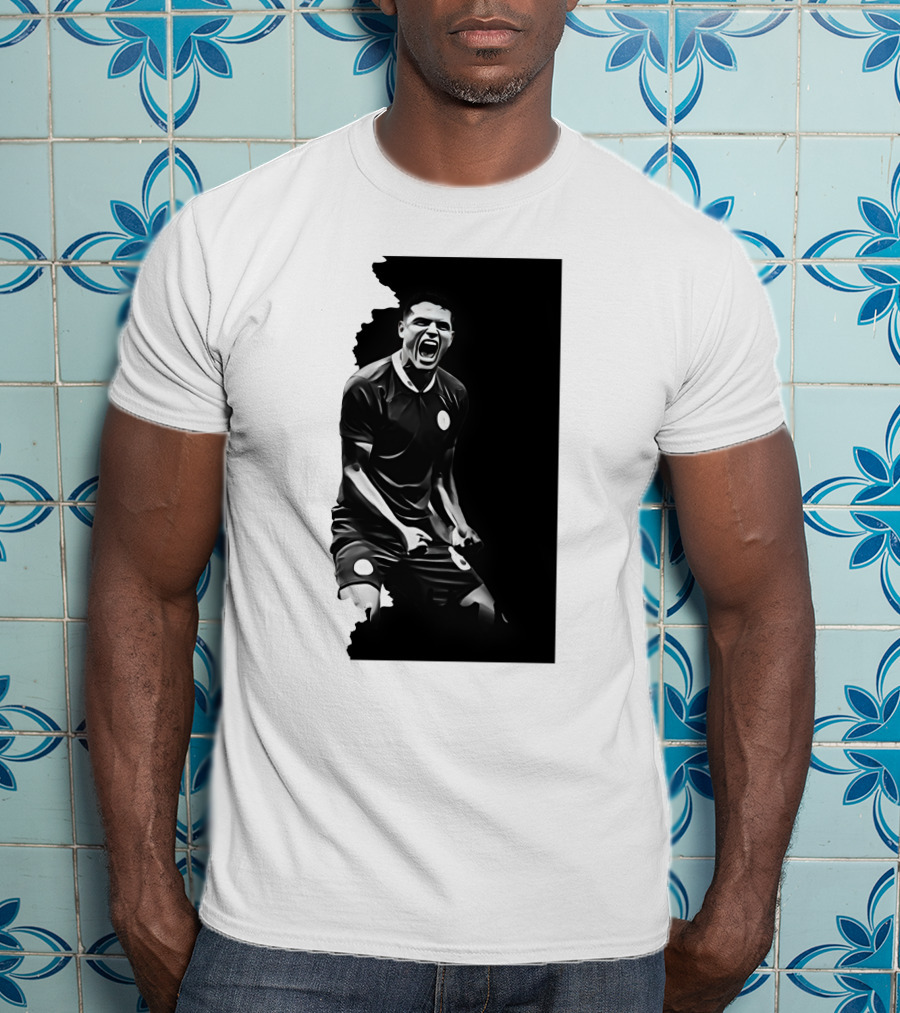 The Byline Show O Monstro Football Player Celebration Monochrome T-Shirt