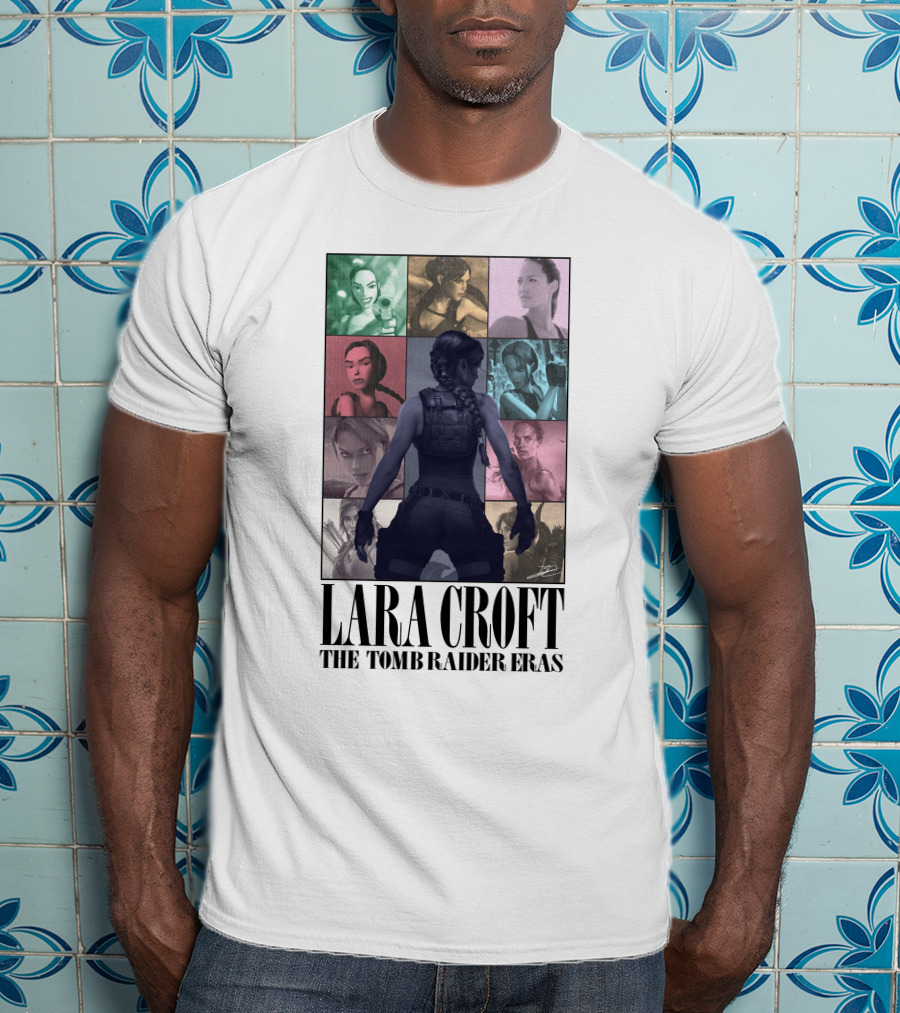 Lara Croft Character Evolution Through The Tomb Raider Eras T-Shirt