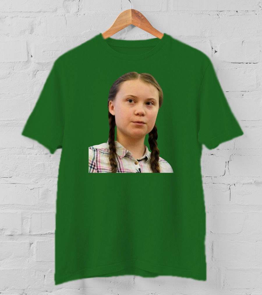 Greta’s Face Green Background T-Shirt