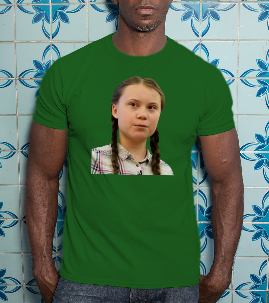 Greta’s Face Green Background T-Shirt
