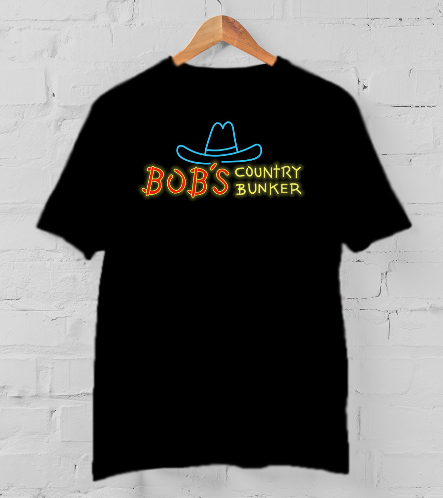 Bob's Country Bunker Neon Cowboy Hat T-Shirt