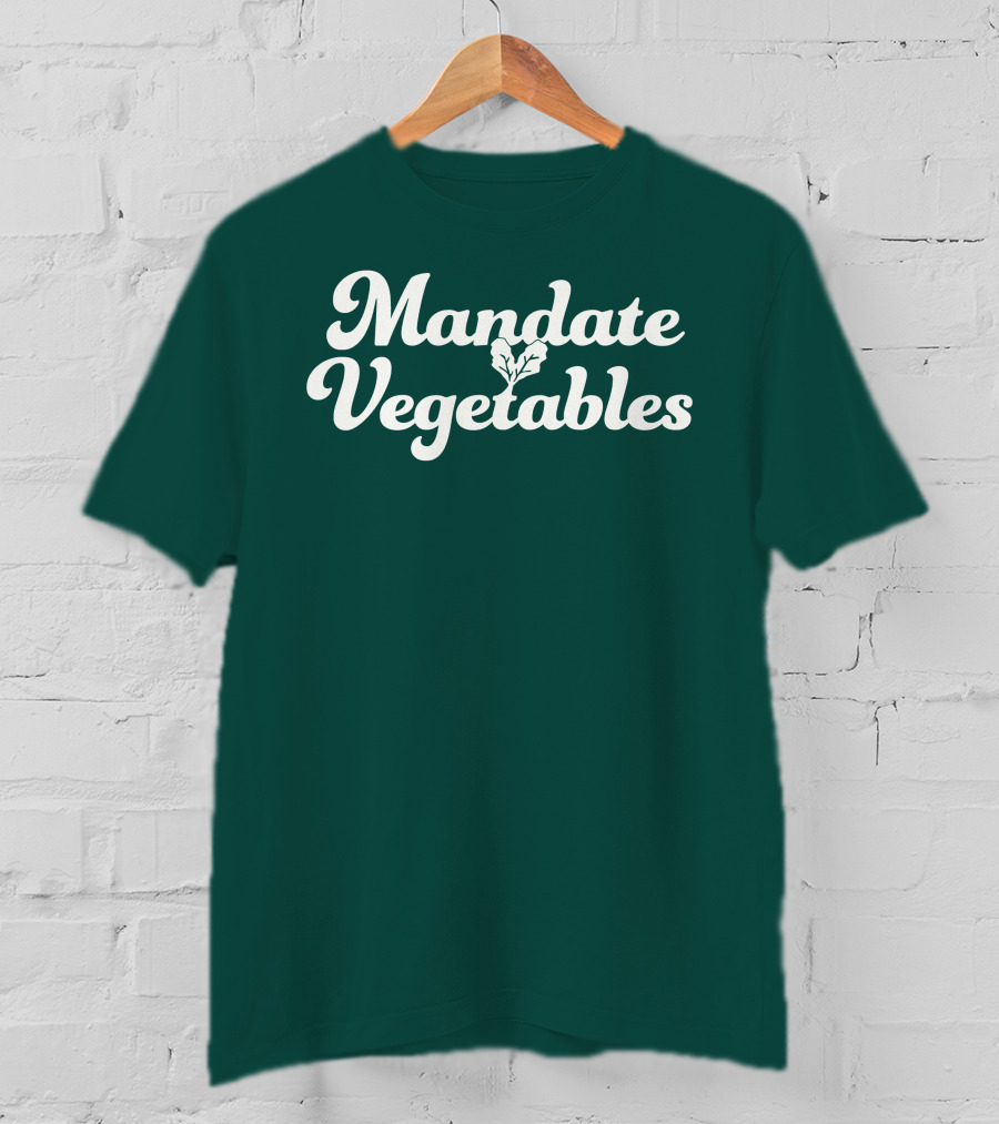 Mandate Vegetables Leafy Green Text T-Shirt