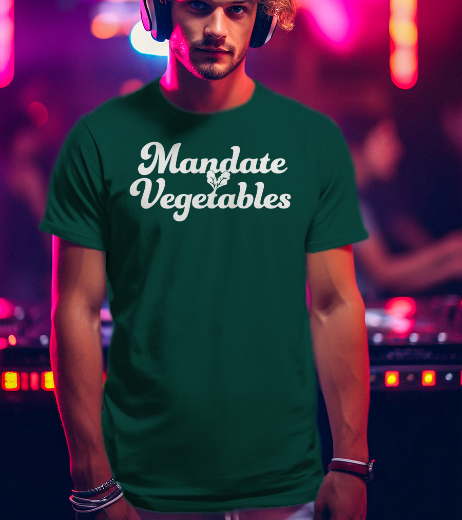 Mandate Vegetables Leafy Green Text T-Shirt