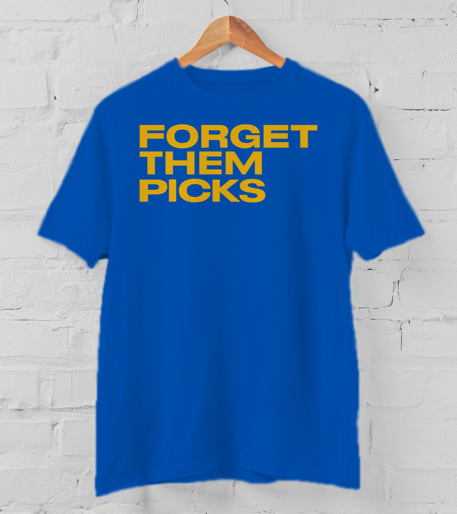 Forget Them Picks Bold Blue And Yellow T-Shirt