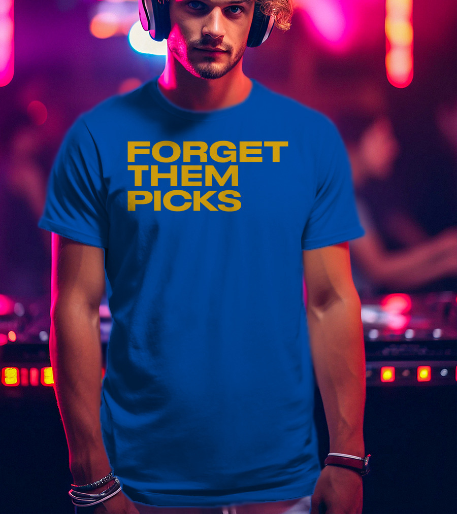 Forget Them Picks Bold Blue And Yellow T-Shirt