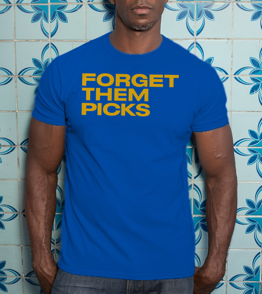Forget Them Picks Bold Blue And Yellow T-Shirt