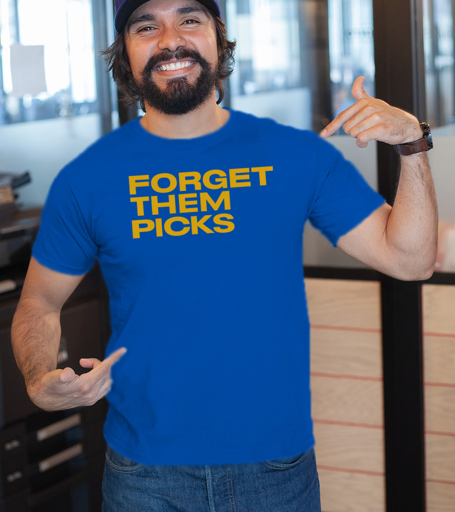 Forget Them Picks Bold Blue And Yellow T-Shirt
