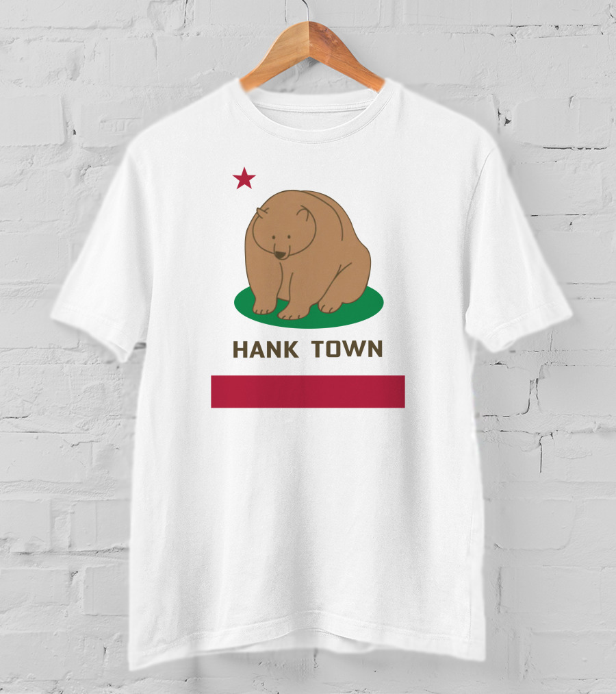 Hank Town California Bear Star Green Brown Red T-Shirt