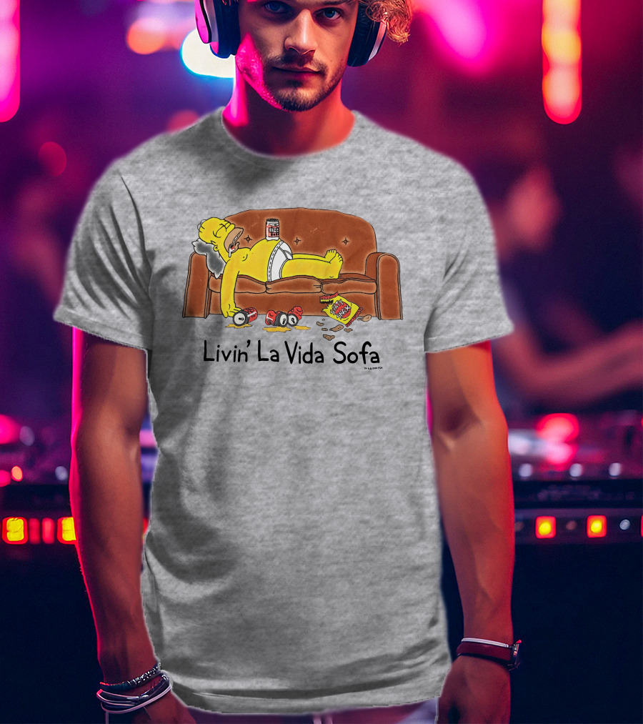 Livin La Vida Sofa Lazy Relaxation Snacks Couch Day T-Shirt