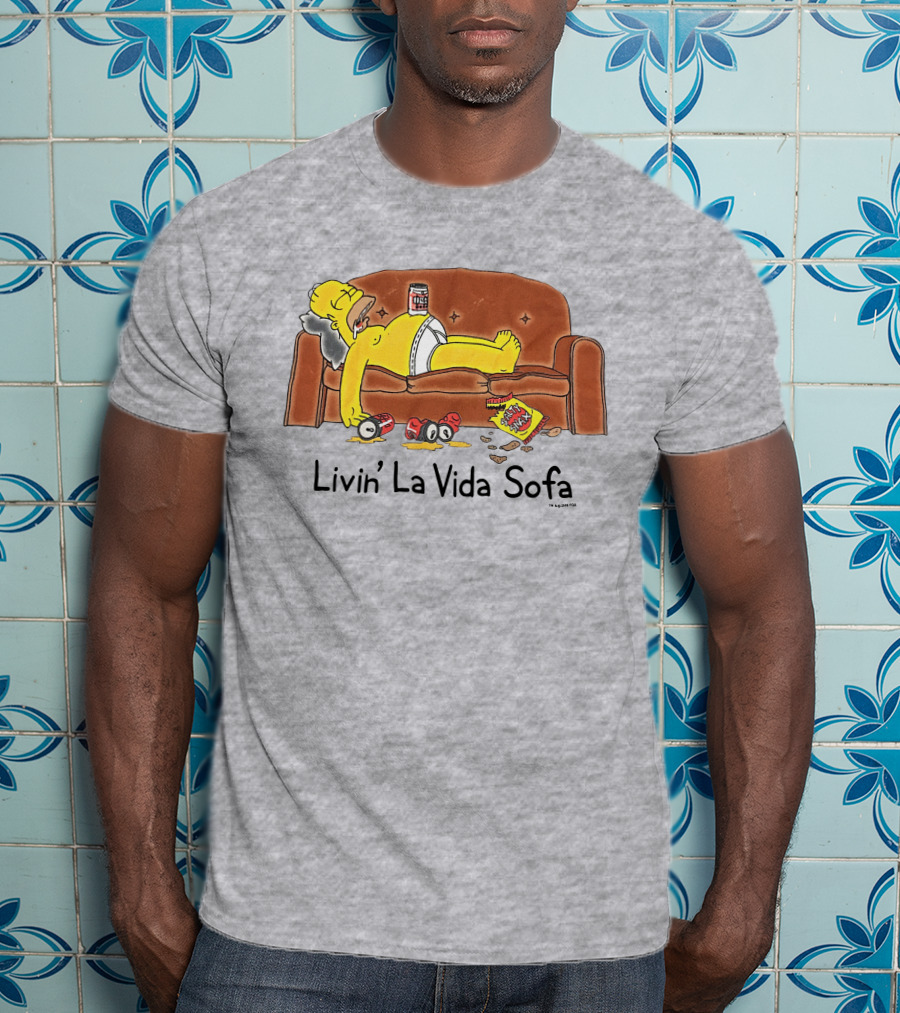 Livin La Vida Sofa Lazy Relaxation Snacks Couch Day T-Shirt