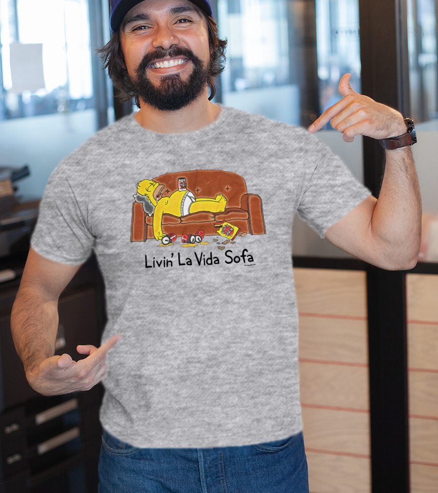 Livin La Vida Sofa Lazy Relaxation Snacks Couch Day T-Shirt