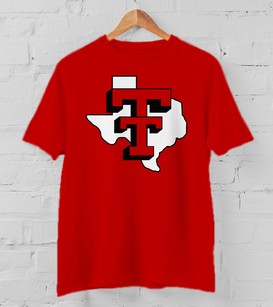 Texas Tech Red Raiders Double T Texas Outline T-Shirt