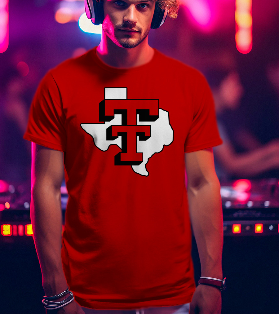 Texas Tech Red Raiders Double T Texas Outline T-Shirt