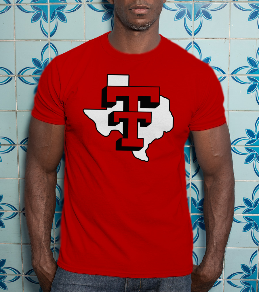 Texas Tech Red Raiders Double T Texas Outline T-Shirt