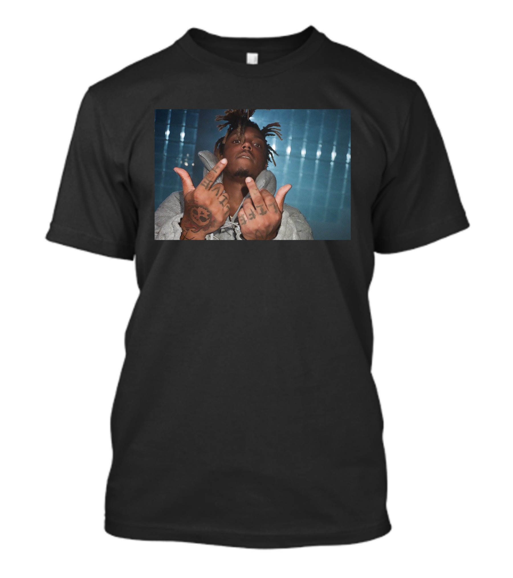 Rare Pics Juice Wrld Middle Finger Gesture With Tattooed Hands T-Shirt