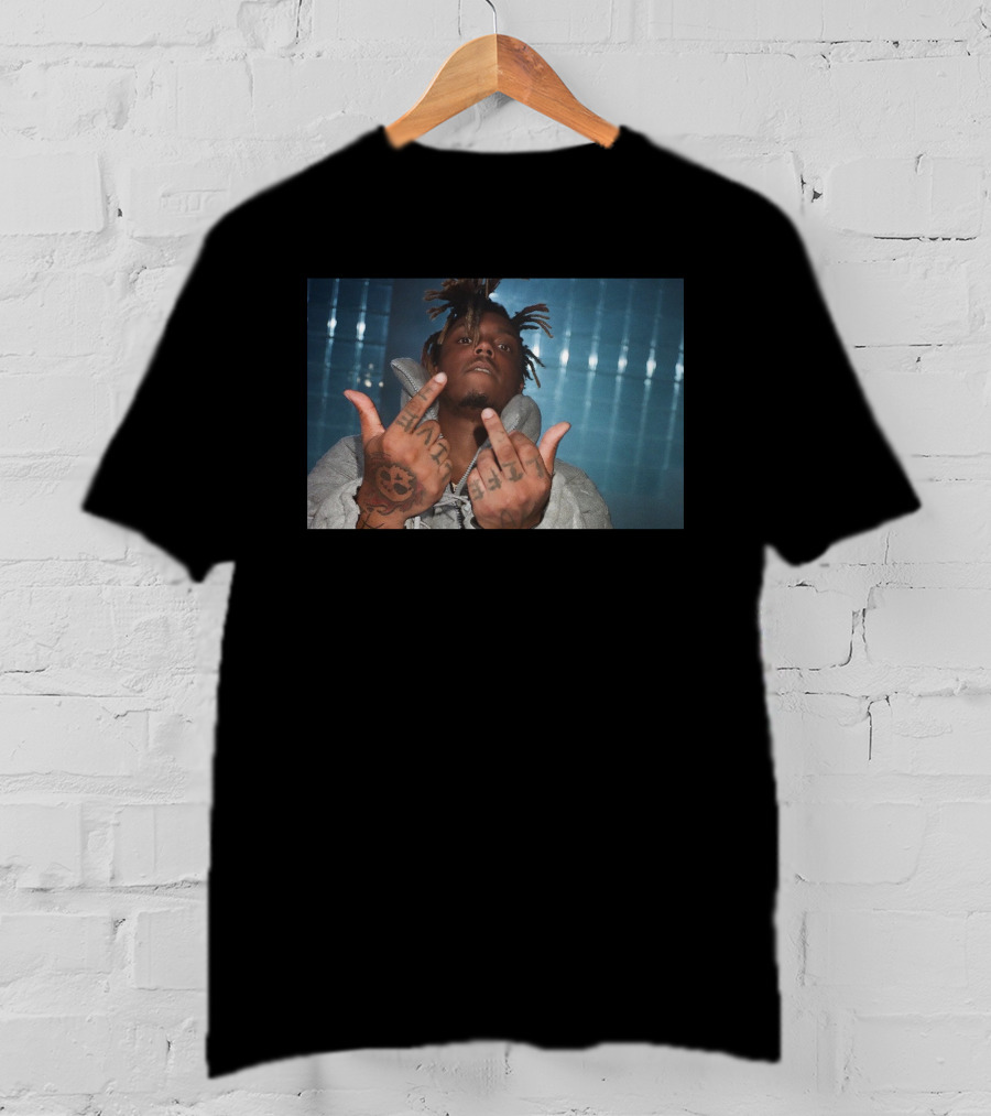 Rare Pics Juice Wrld Middle Finger Gesture With Tattooed Hands T-Shirt