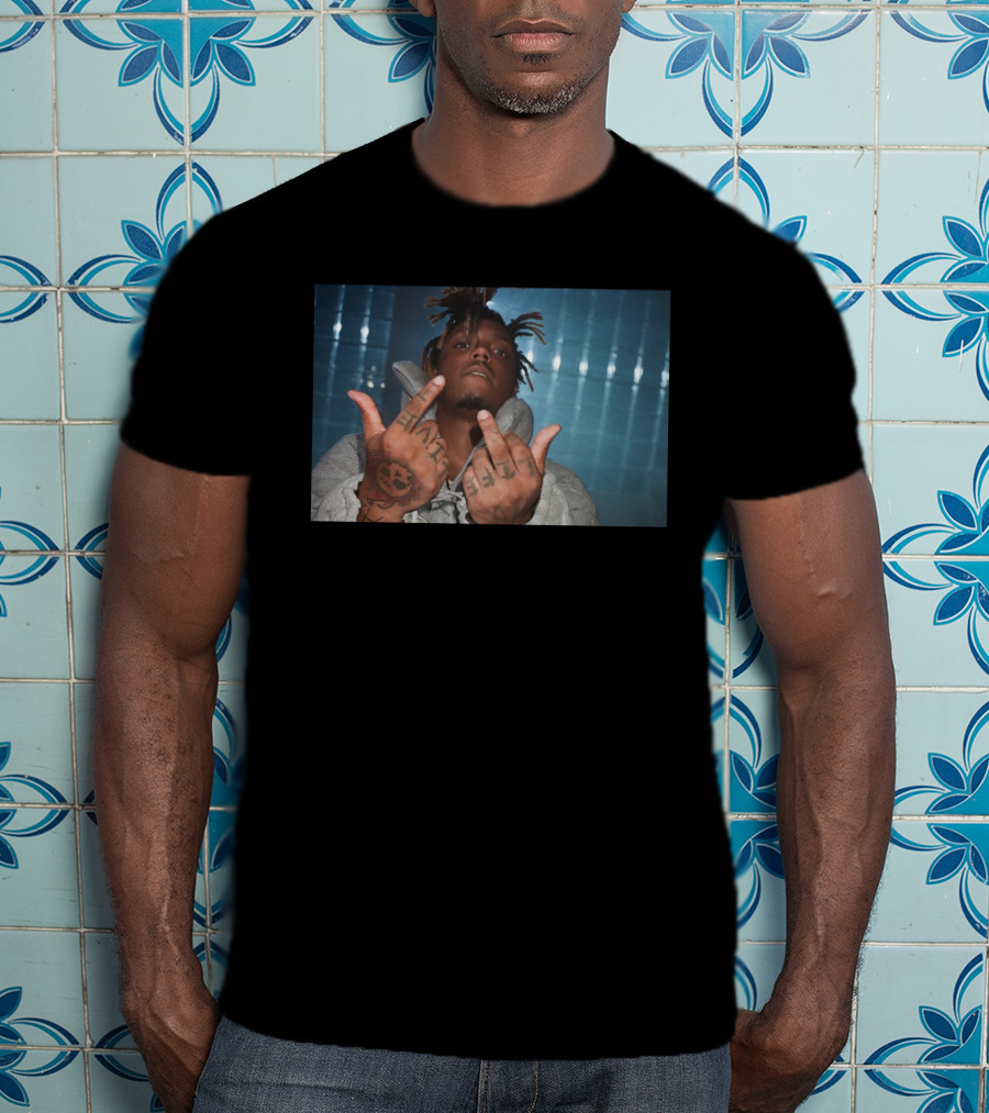 Rare Pics Juice Wrld Middle Finger Gesture With Tattooed Hands T-Shirt
