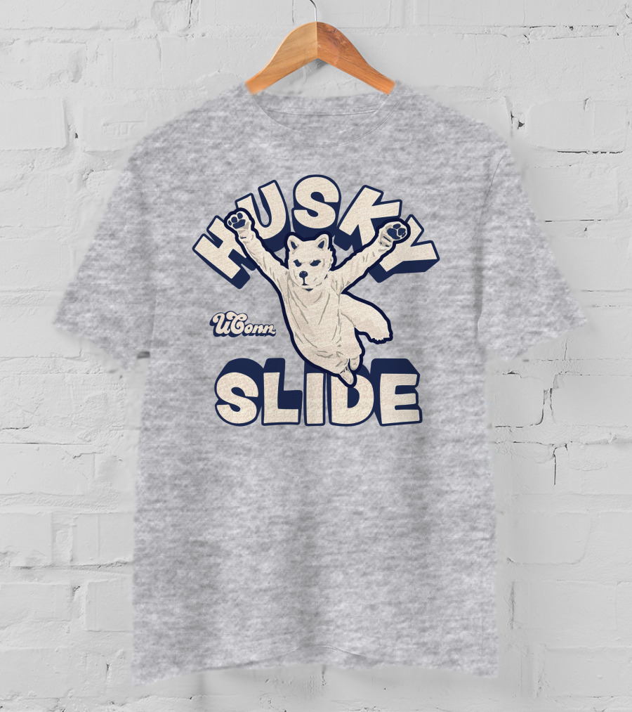 Husky UConn Slide Jumping Mascot T-Shirt