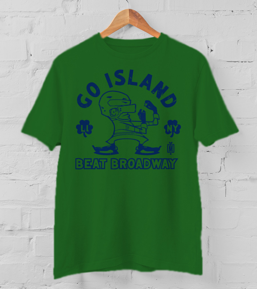 Go Island Beat Broadway NY LI Helmets Yes Men Outfitters T-Shirt