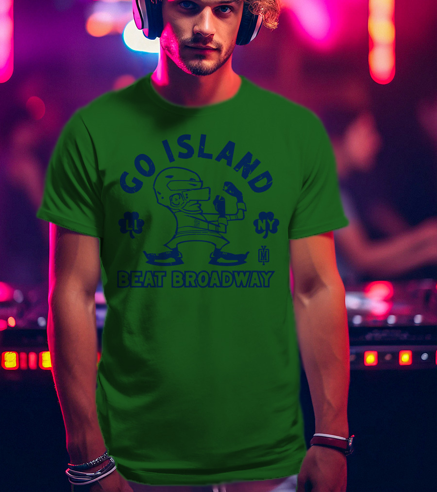 Go Island Beat Broadway NY LI Helmets Yes Men Outfitters T-Shirt