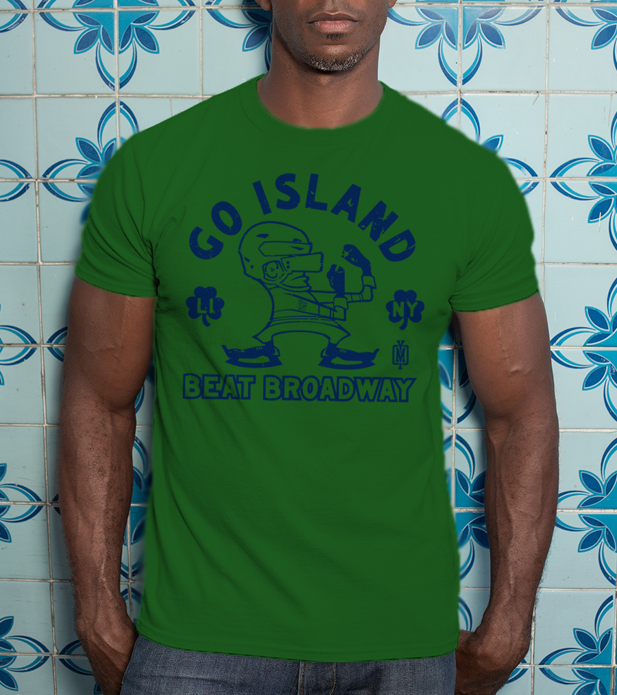 Go Island Beat Broadway NY LI Helmets Yes Men Outfitters T-Shirt