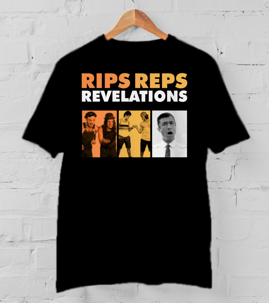 Rips Reps Revelations Classic Comedy Flexing Surprised Expression T-Shirt