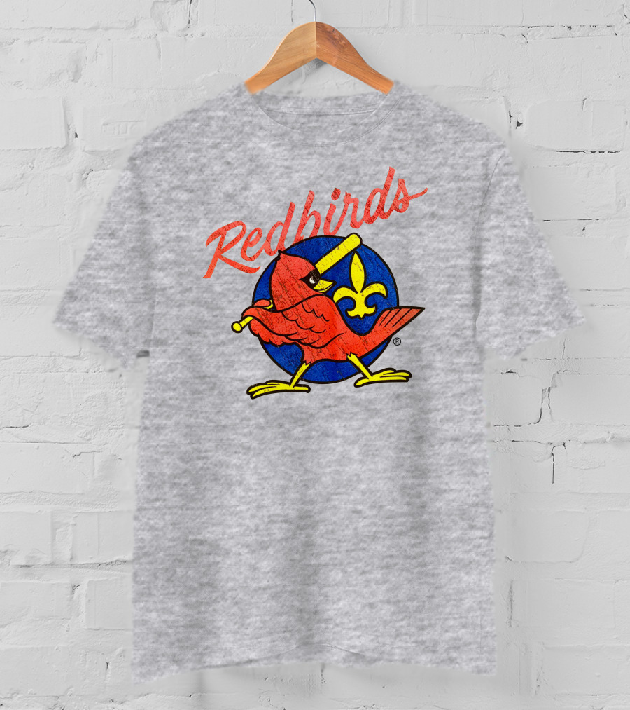 Redbirds Vintage Throwback Blue Circle Fleur-de-Lis T-Shirt