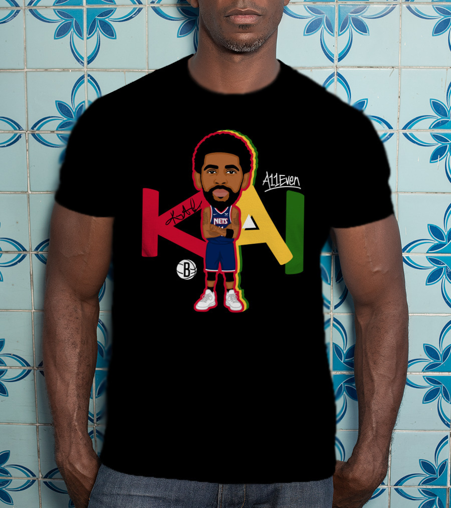 Kyrie Irving A11even Kai Brooklyn Nets Bold Color Character T-Shirt