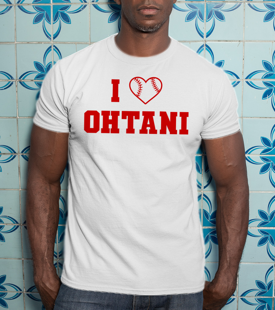 I Love Ohtani Baseball Heart T-Shirt