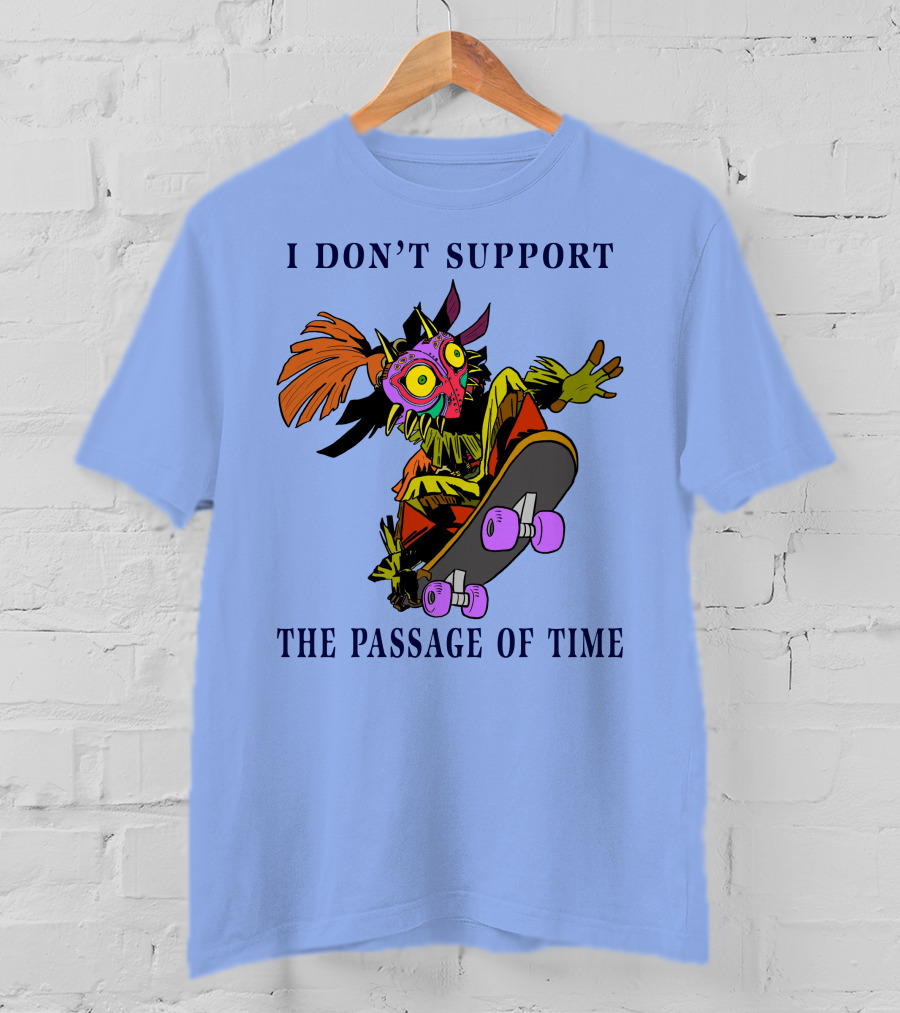 I Don't Support The Passage Of Time Skateboarding Masked Character T-Shirt